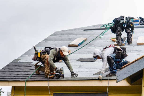 Professional Gutter Installation technician working in Fulshear, TX